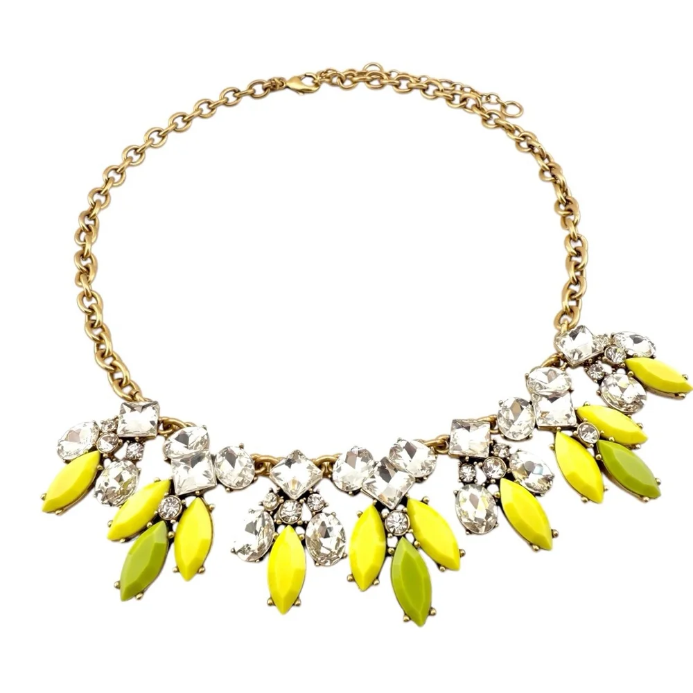 J Crew Necklace in Yellow, Pale Green & White